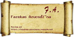 Fazekas Azucséna névjegykártya